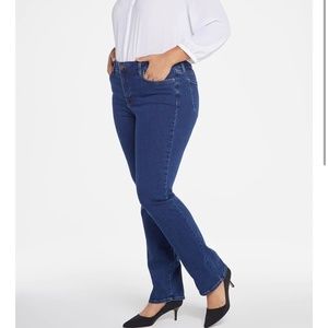 NYDJ Curves 360 Marilyn Straight High Waisted Blue Jeans Size 22T